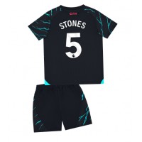 Camiseta Manchester City John Stones #5 Tercera Equipación para niños 2023-24 manga corta (+ pantalones cortos)
